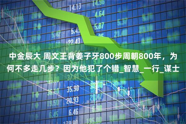 中金辰大 周文王背姜子牙800步周朝800年，为何不多走几步？因为他犯了个错_智慧_一行_谋士